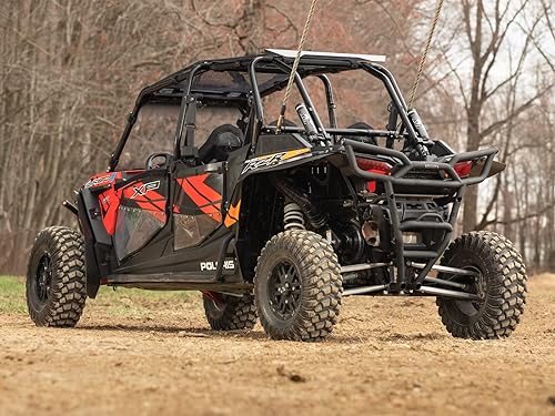 Miniatura 2 de SuperATV Parachoques trasero para Polaris RZR XP TurboRZR XP 4 Turbo 2016-2018, negro antiarrugas, tubo de acero resistente de 1.75 pulgadas,