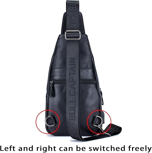 Miniatura 61 de LUKZIJAES Bolso bandolera de cuero genuino para hombre marrón (#1-Brown)