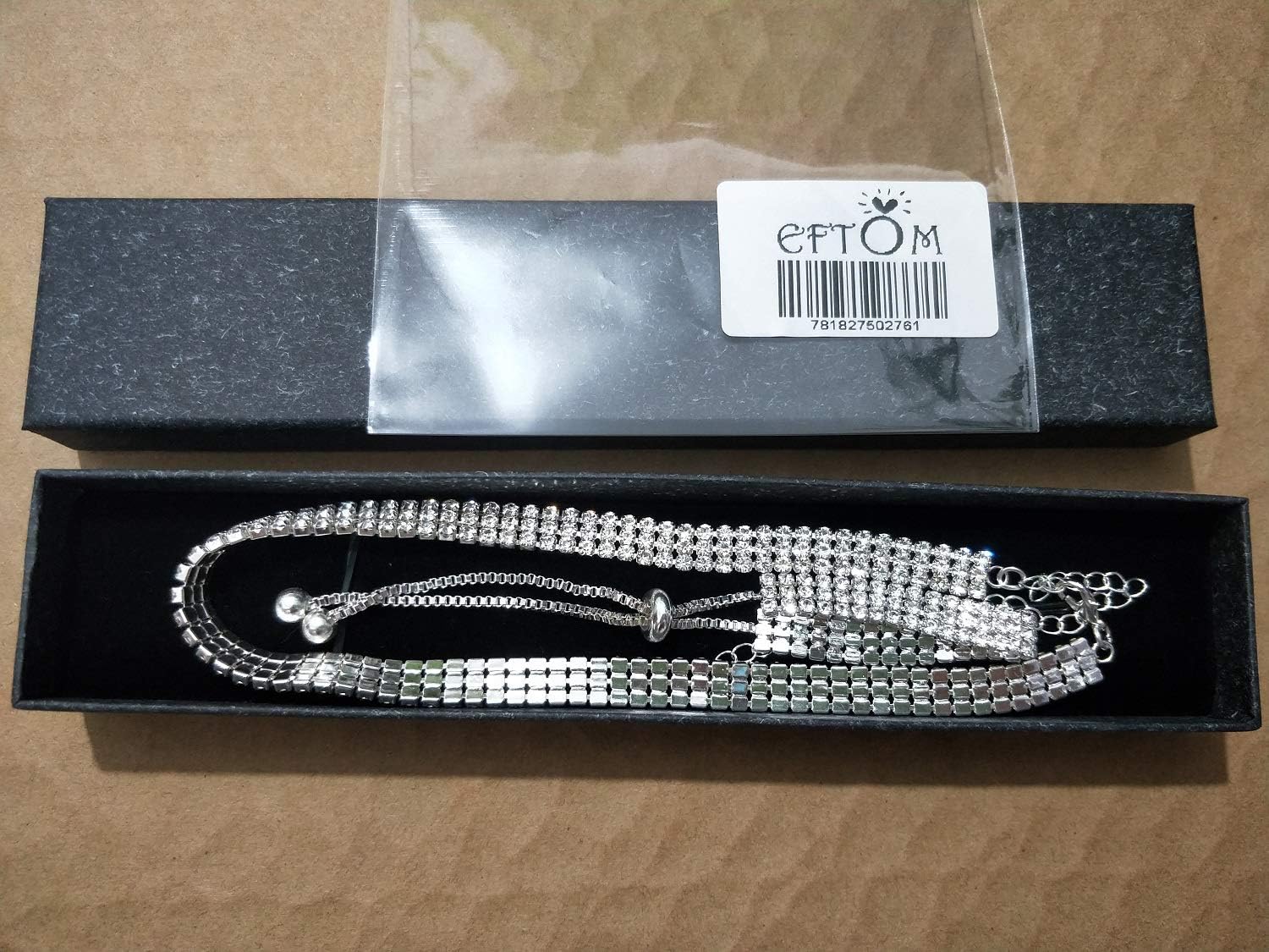 Rhinestone Choker Necklaces Set Silver Sparkly Diamond Choker Tennis Bracelet Necklace Set for Women - Image 8