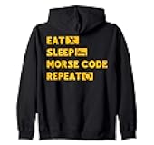 Eat Sleep Morse Code Repeat Funny Nerd Zip Hoodie