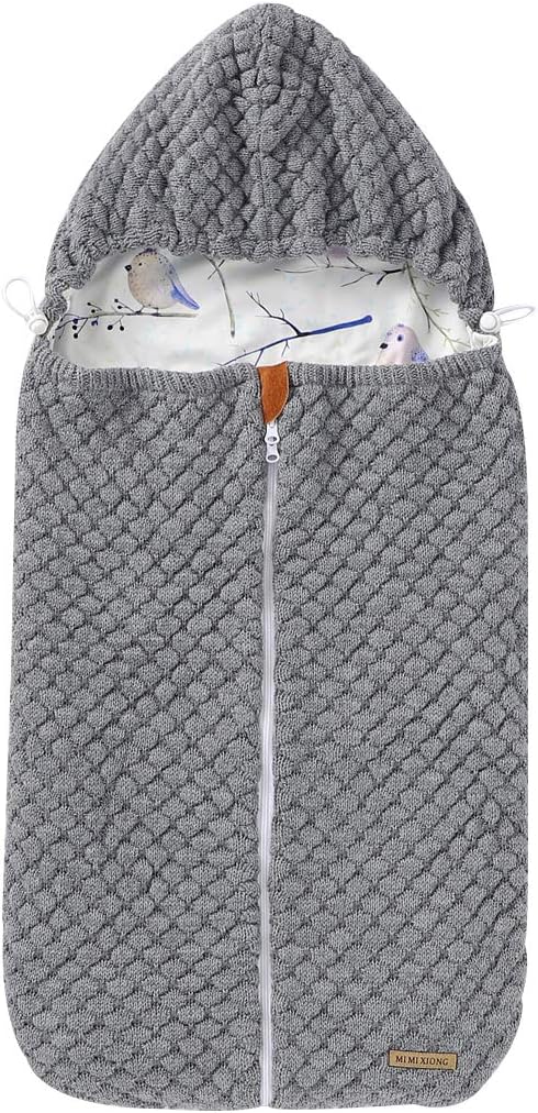 mimixiong Newborn Baby Wrap Swaddle Blanket Knit Sleeping Bag Knit Blankets Stroller Wrap White