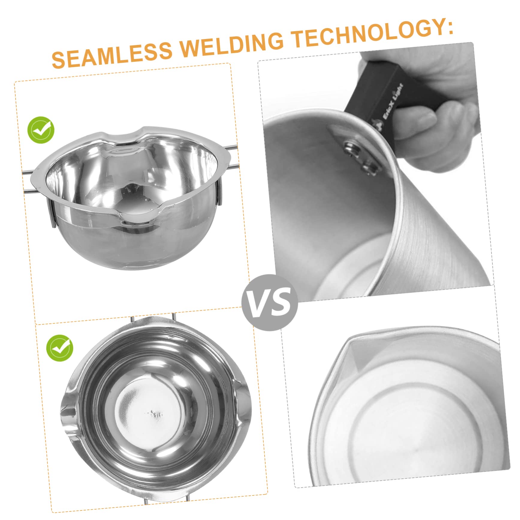 COLLBATH Cheese Chocolate Melting Pot Double Boiler Gadget Baking Tool Metal Melt Pot Easy-clean Design for Home Chefs