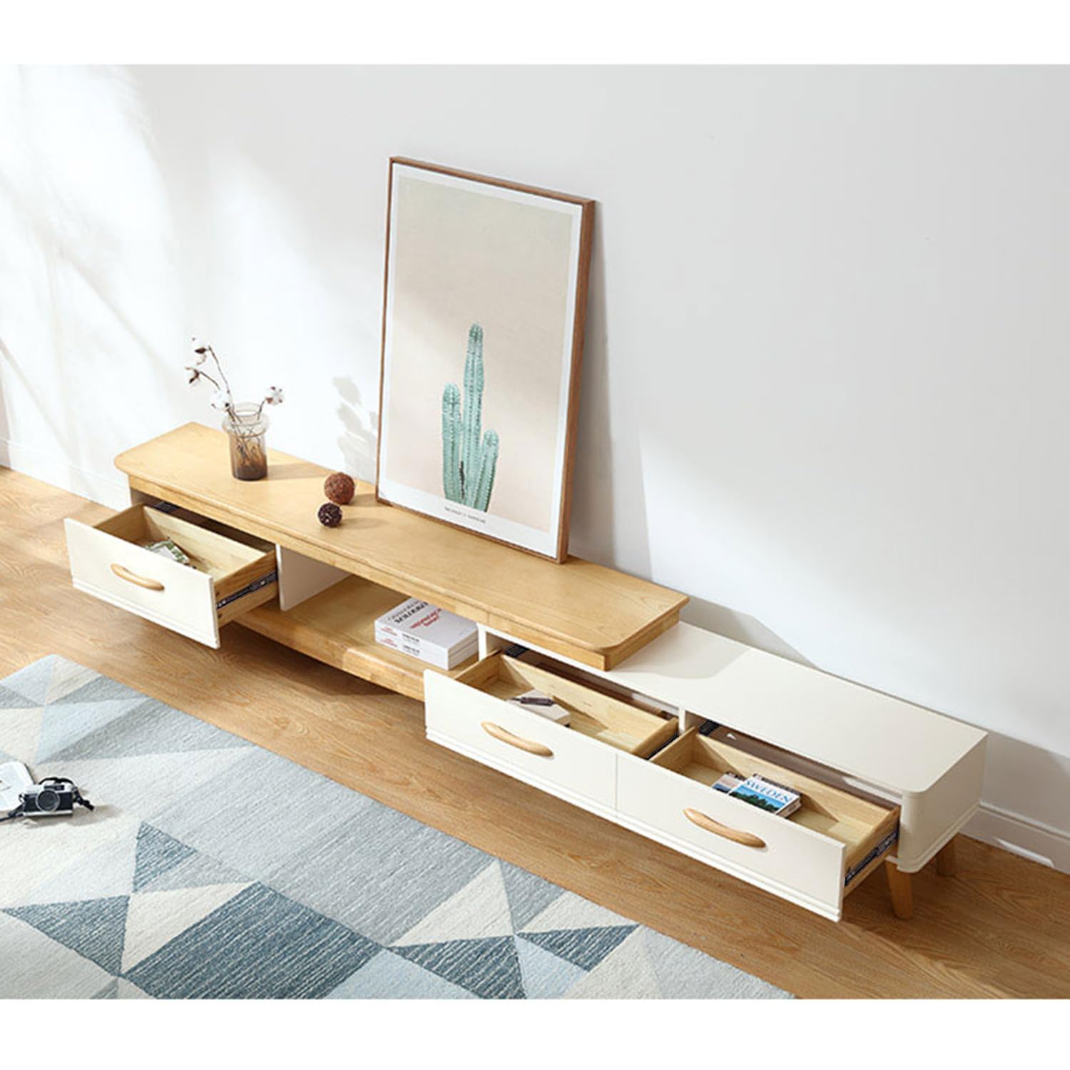 Ikodm 4 Paires 8 Pièces Glissières de Tiroir 60cm à Sortie Totale, Coulisses Télescopiques avec Amortissement, Guidage à Billes, jusqu’à 45 kg par Paire