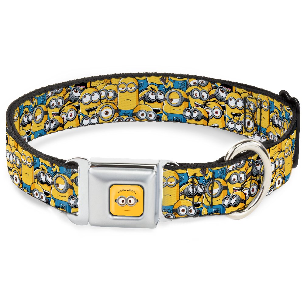 Collier pour chien Minion ajustable avec boucle métallique de sécurité
