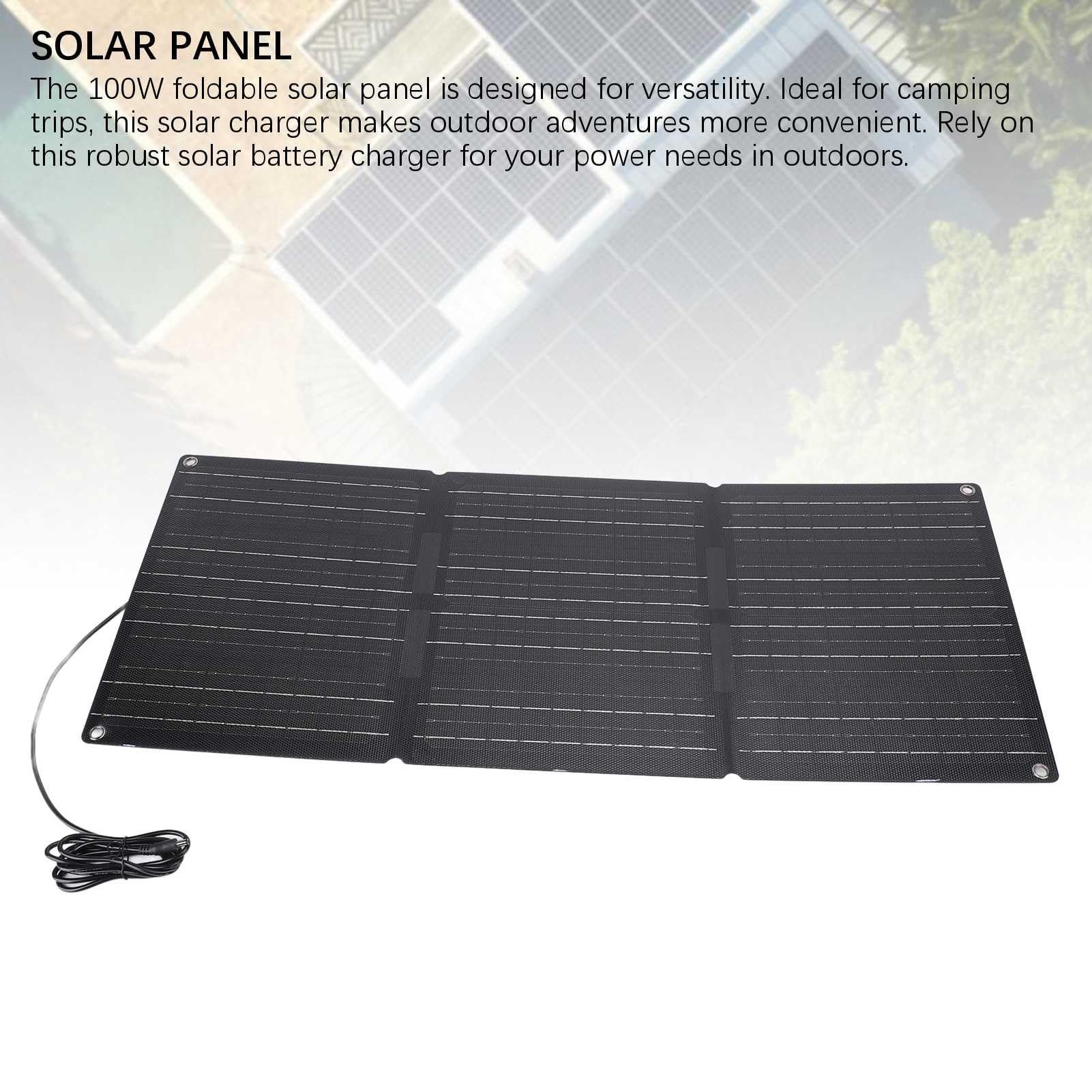 Pssopp Rekreacja na świeżym Powietrzu Wysokowydajna ładowarka Słoneczna 100 W ETFE Odporny na Kurz Panel Kempingowy z Podwójnym Wyjściem USB TYPE C DC Odporny wodę do Pieszych Wędrówek Kempingu