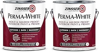 Zinsser 2761-2PK Perma-White Proof Interior Paint, Gallon, Semi-Gloss White, 2 Pack