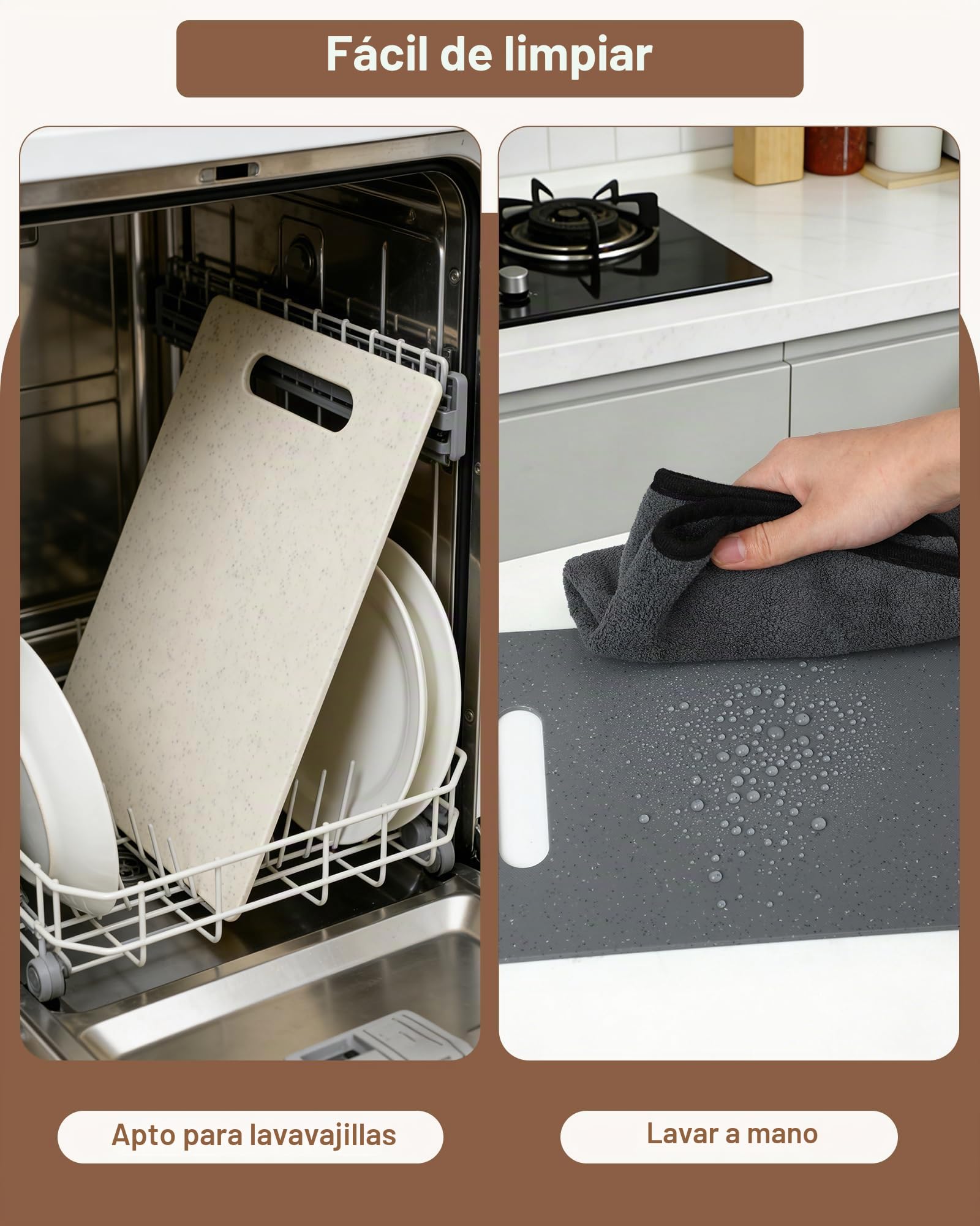 Juego de 4 Tablas de Cortar de Plástico – Tablas de cocina de doble cara con soporte práctico, tabla cortar cocina resistente y set de desayuno 28 × 18,5 cm, ahorra espacio y fácil de limpiar