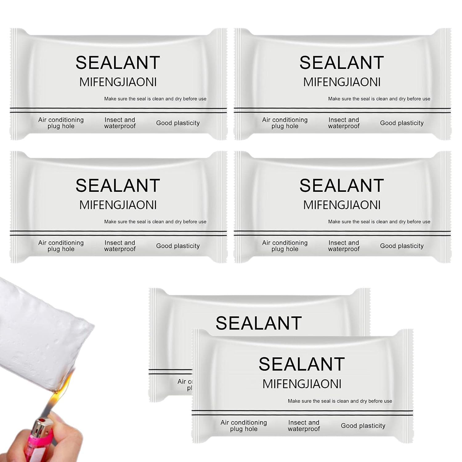 HOFASON 5Pcs Silicone Sealant Waterproof Sealing Glue Mud Wet & Fix Wall Hole, Waterproof Sealant for Holes, Wall Hole Sealing Glues Household Gaps & Voids Around Windows, Doors, Pipes, Outlets, Vents (B0D6N4CP14) Amazon Price History, Amazon Price Tracker