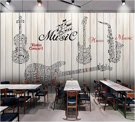 Amazon 壁の壁画の壁紙 3dレトロクリエイティブ楽器ノート 家の壁の装飾のための壁の壁画 150x105cm 壁紙