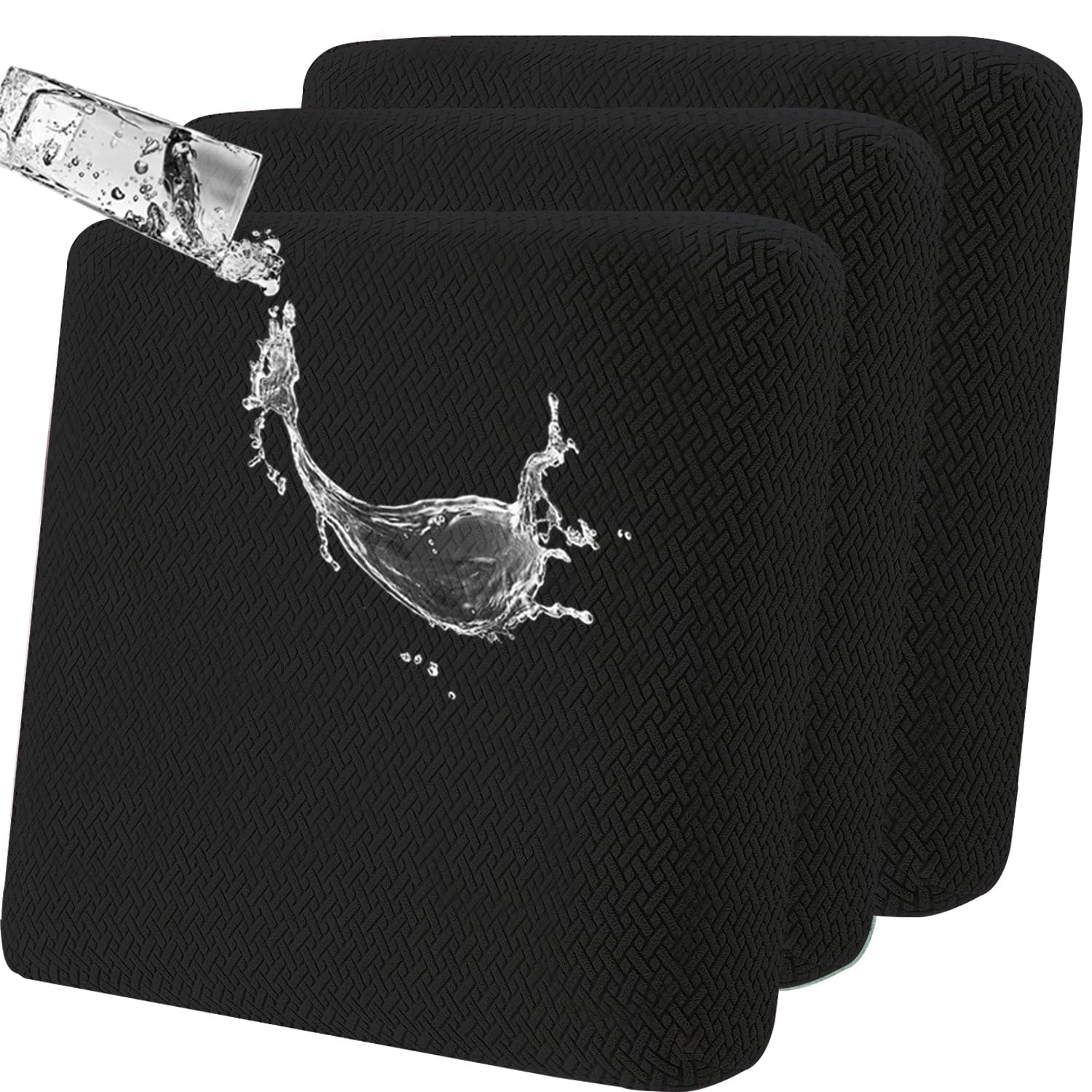 LiveGo Outdoor Patio Cushion Covers, Washable Replacement Slipcovers for Outdoor Sofa & Couch Cushions, Soft & Durable Seat Protectors for Patio Furniture (3, Black) — image 1