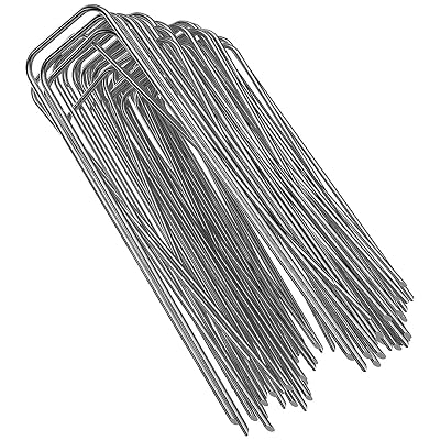 HASTHIP® 50 Pcs Landscape Staples for Securing Landscape Fabric, Ground Cover or Drip Irrigation Tubing, Heavy Duty Galv