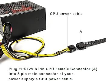 JZYMOD EPS12V CPU 8 pinos fêmea para CPU ATX 8 pinos e ATX cabo de