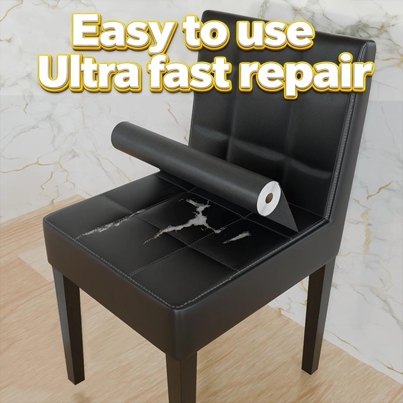 Kunstleder Selbstklebend Lederreparaturflicken Für Möbel, Reparaturset Für Lederrisse, Selbstklebender Reparaturflicken Aus Vinyl-Kunstleder(Dark grey)