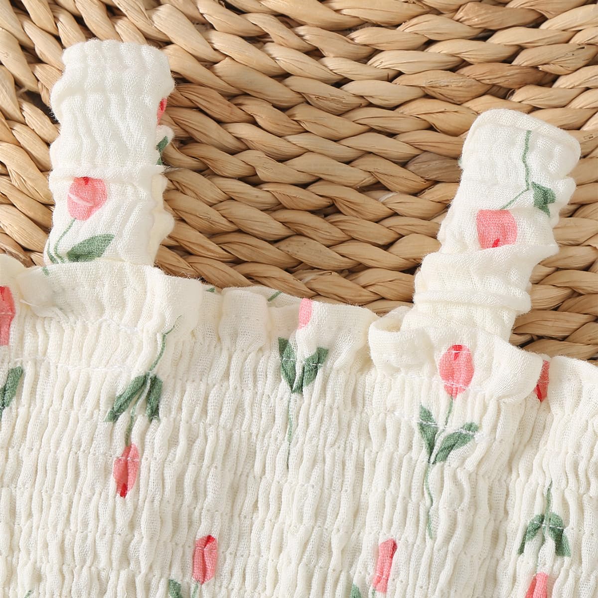 Vestidos Bebé Niña Ropa de Verano Floral Bohemios Vestido de Algodón y Lino con Gorro para Recién Nacidos Conjuntos para Bebés Sesiones de Fotos — view 2