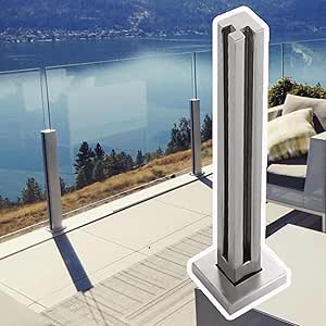Amazon.com: Glass Railing Post Stainless Steel Brushed Glass Balustrade ...