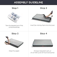 Vista 7 de Bedsure Cama para perros de espuma viscoelástica para perros pequeños, camas ortopédicas para mascotas para jaula con funda extraíble lavable