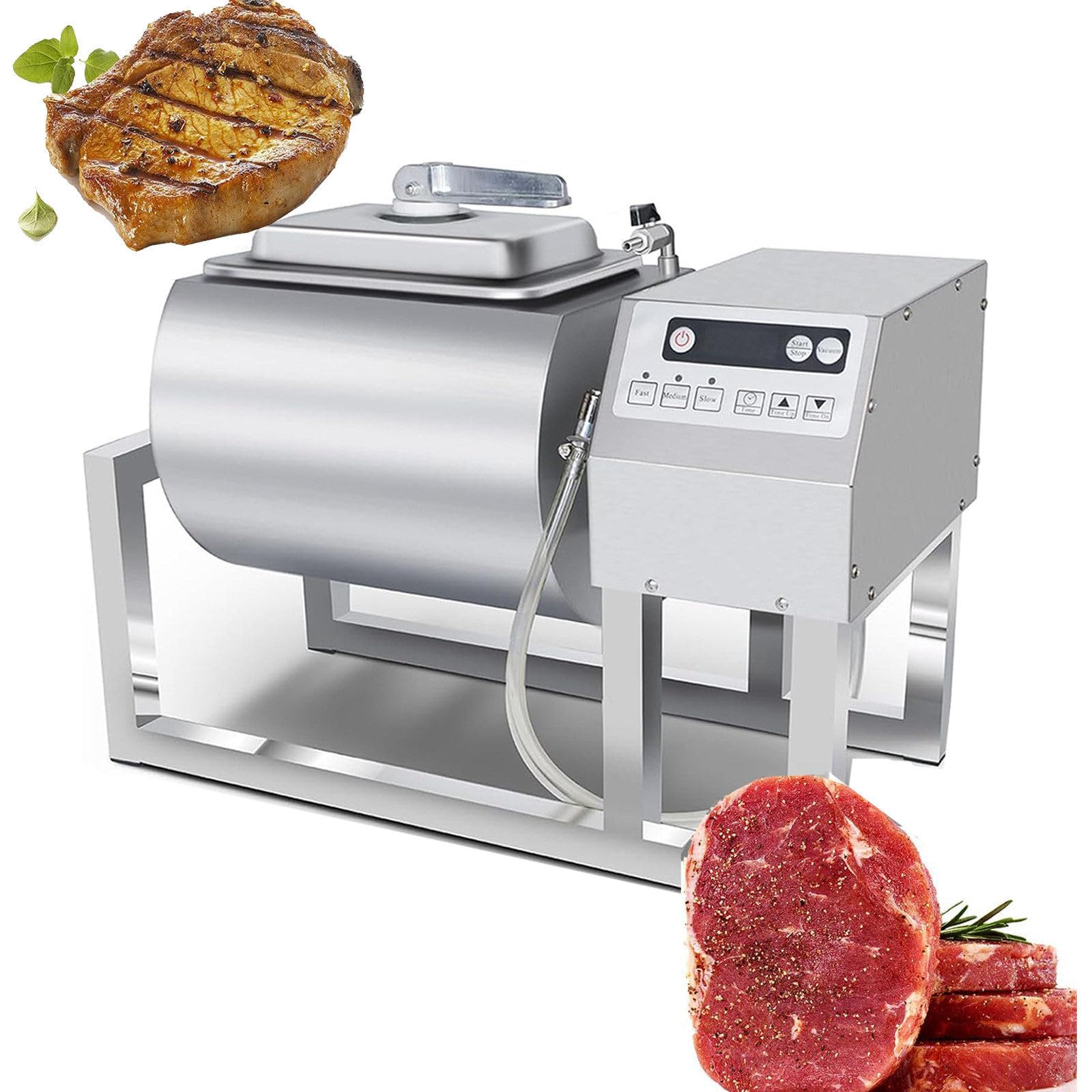 Komercyjny marynator mięsa 36lb 18L Maszyna próżniowa Dwukierunkowa obrót 3 prędkości Stal nierdzewna do jerky kiełbasy Bekon Wydajna infuzja Infuzja Trwała konstrukcja