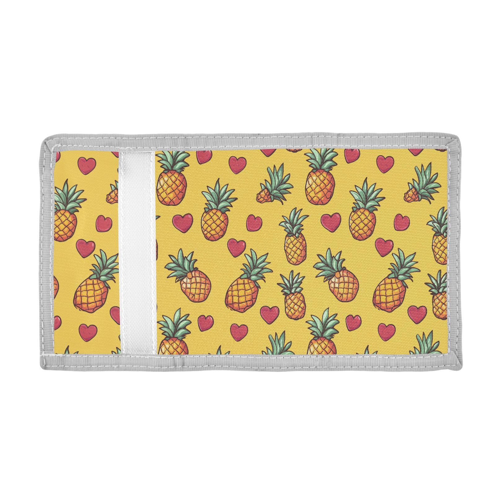 siphylline Pineapple Anime trifold holder with money clip for birthday gift cool holder with money clip with lanyard