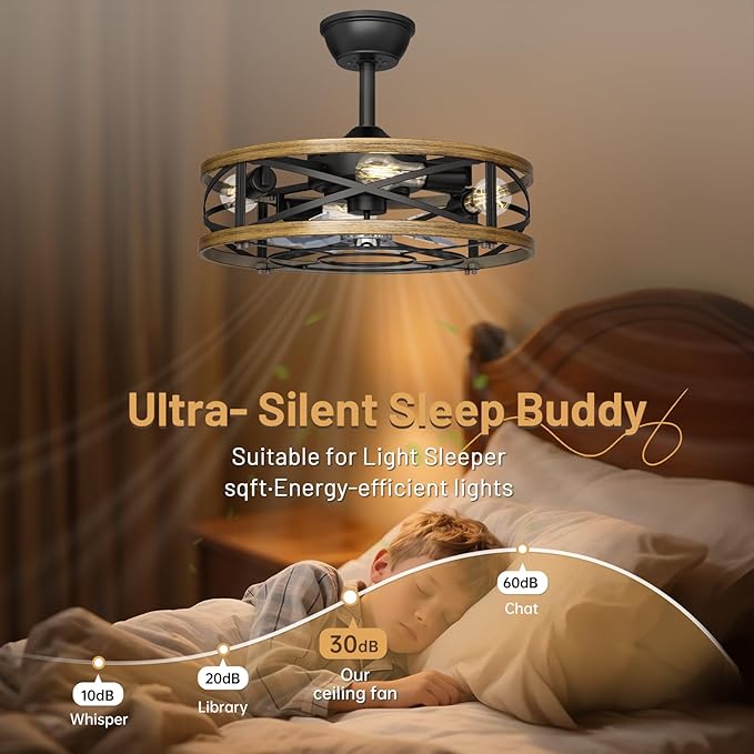 Ventilador de Techo 20 Pulgadas Con Luz, 6 Velocidades y Con miniatura 5