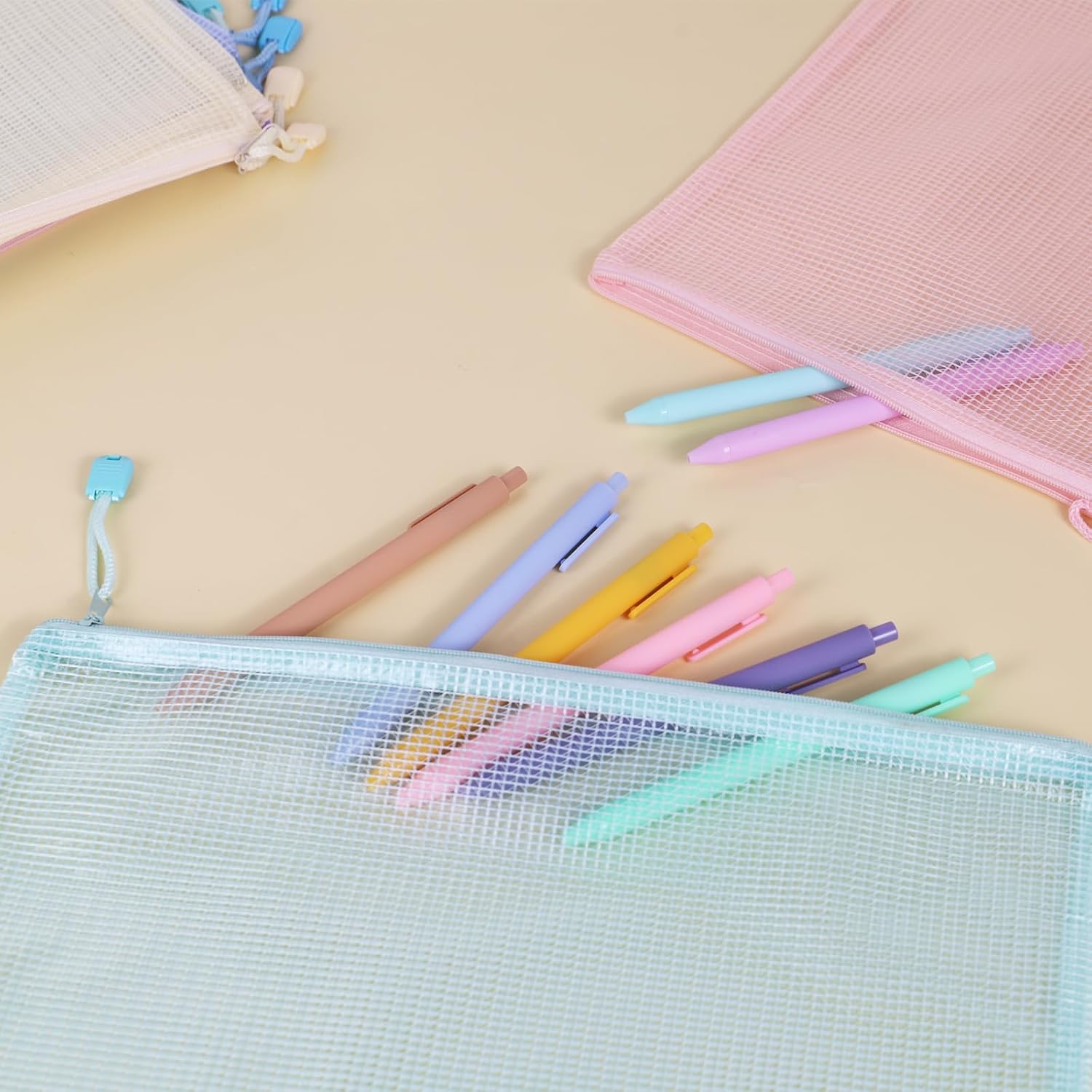 MultiBey 10 Pack Mesh Zipper Pouch Bags -A4 Size Waterproof Zipper Bags image 4