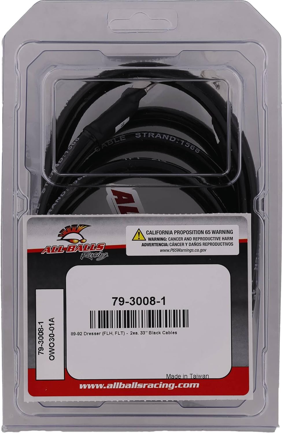 New All Balls Black - 2 Each 33" Battery Cables 79-3008-1 for Harley FLTCU