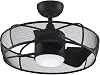 Fanimation Henry 3 Blade Ceiling Fan 14.33 Inch Tall and 22.09 Inch Wide with Black Finish and Black Blades