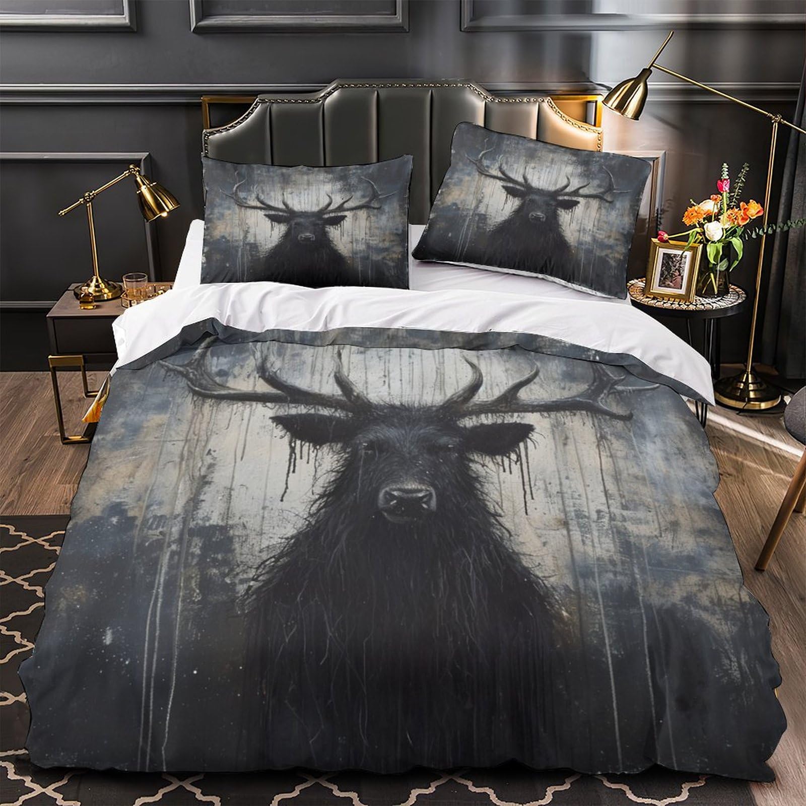 Stampato in 3D Pronipote tibetano Copertina Stampata Microfibra Disegnata Biancheria Da Letto Ipoallergenico Set 3 Pezzi,Double（200x200cm）, Per Ragazzi Adulti