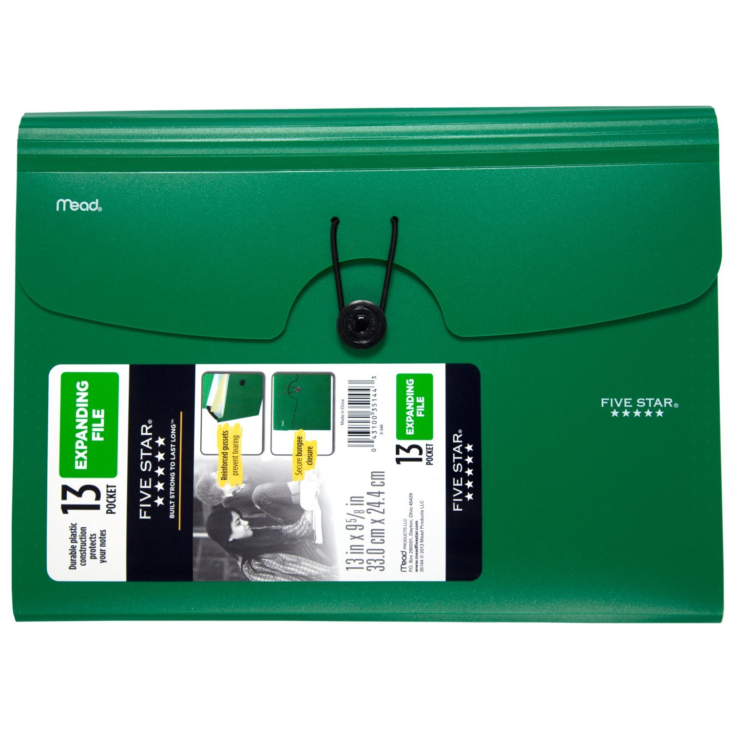 5 estrellas carpeta clasificadora, 13-Pocket carpeta, verde (38146)