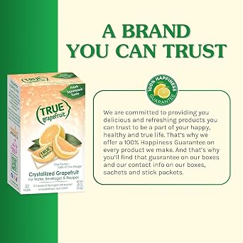 True Grapefruit 500ct (Pack of 1) - Water Enhancer - Bulk Dispenser - 0 Calorie Drink Mix Packets for Water - Sugar Free Grapefruit Flavoring Powder Packets