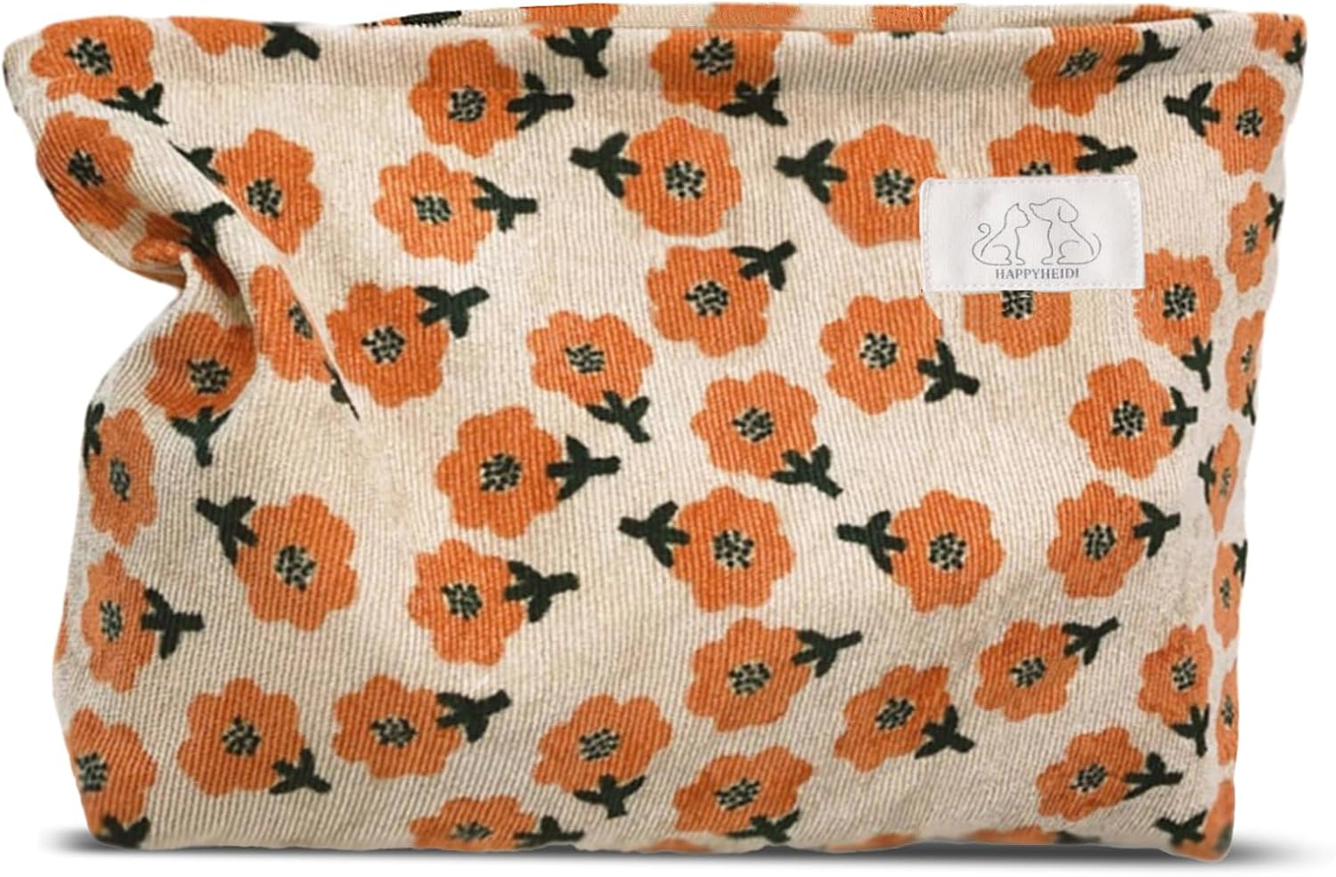 Purse Organization Essential Floral Corduroy Makeup Bag Travel Pouch