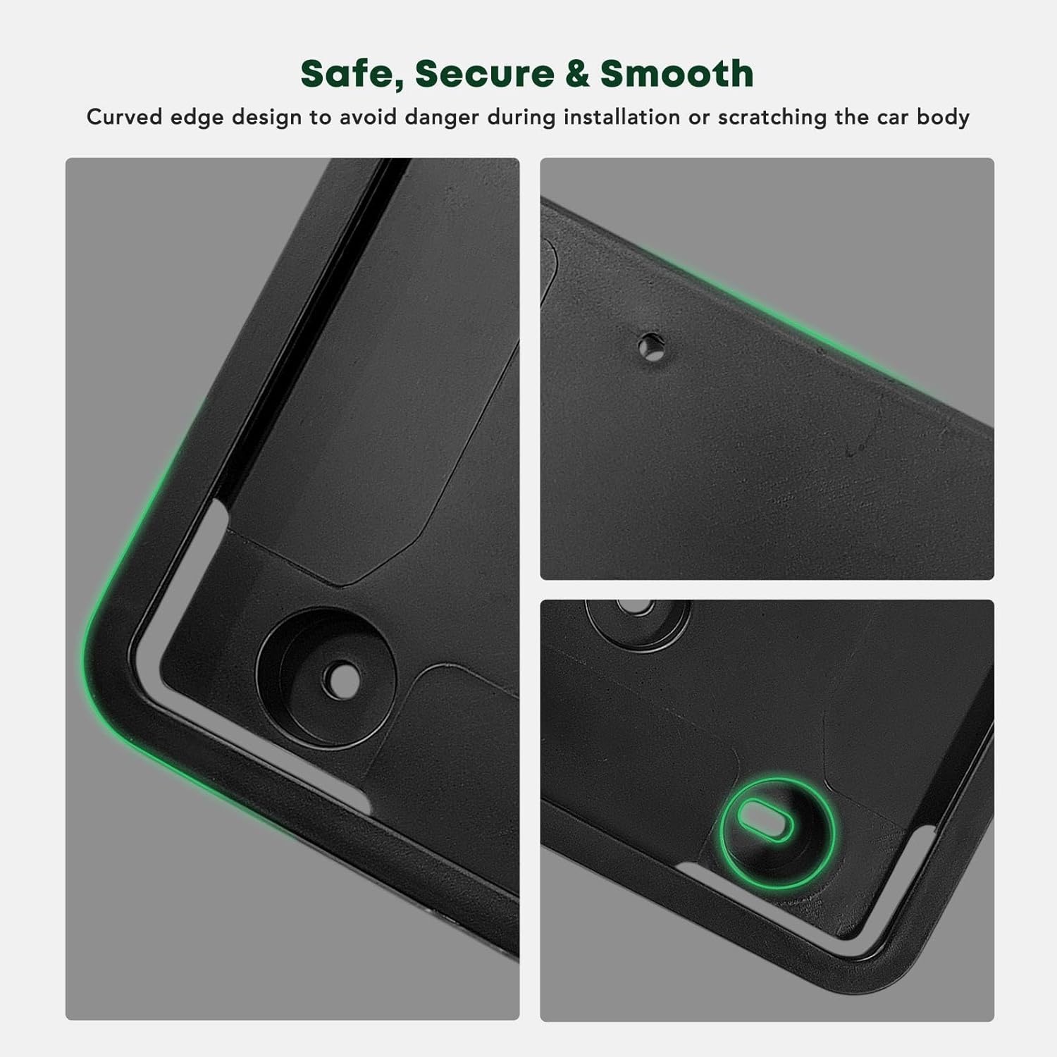 YHTAUTO Front License Plate Frame w/Screws Compatible with Buick Lacrosse 2014-2016, Plastic Black Bumper License Plate Bracket, No Drill Licence Plate Holder