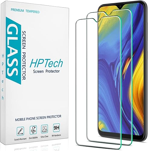 Miniatura 1 de HPTech Protector de pantalla para Samsung Galaxy A20, vidrio templado, fácil de instalar, sin burbujas, paquete de 2
