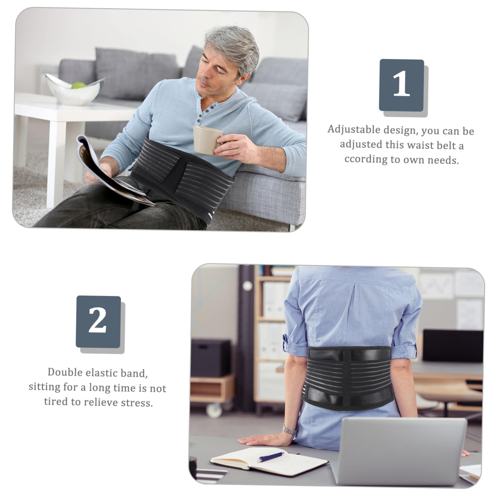 Beavorty Self-heating Brace Belt Heat Lumbar Support for Warm Comfortable for All Ages