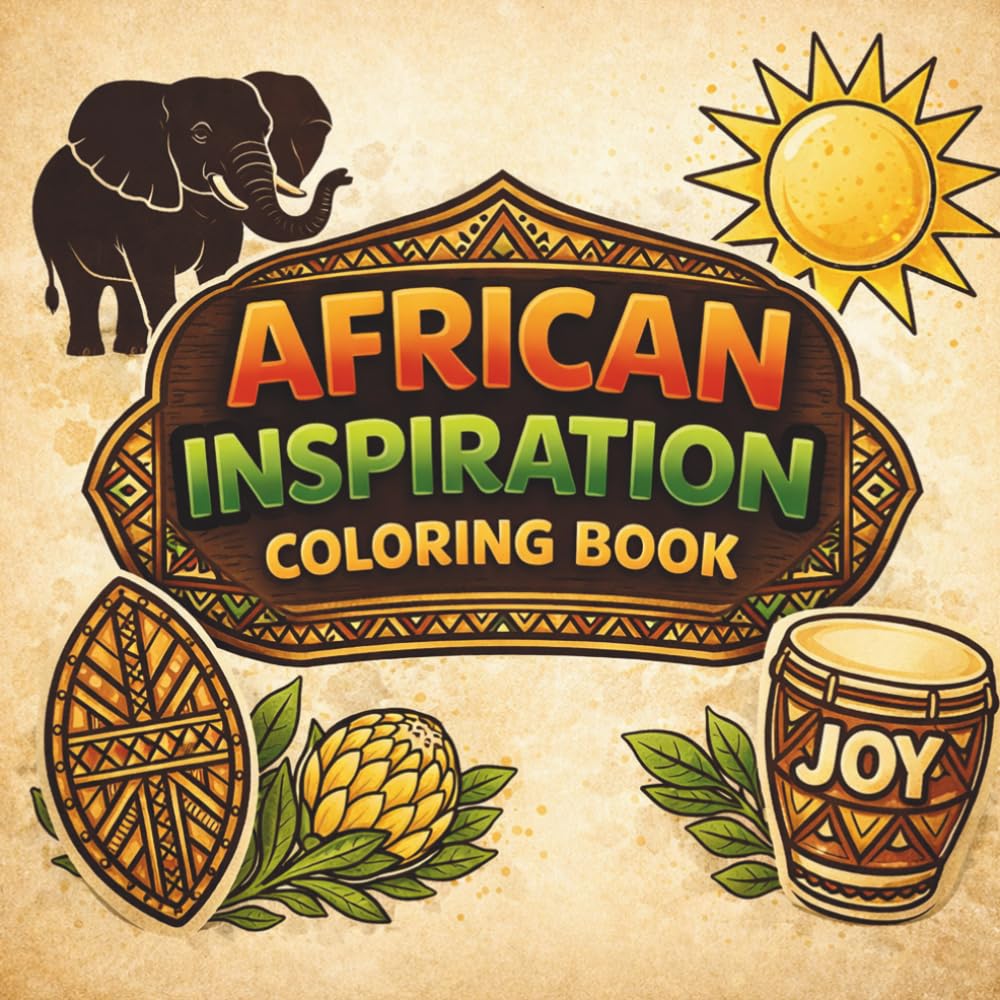 Bold and Easy Africa Coloring Book: An African-Inspired Journey of Mindfulness