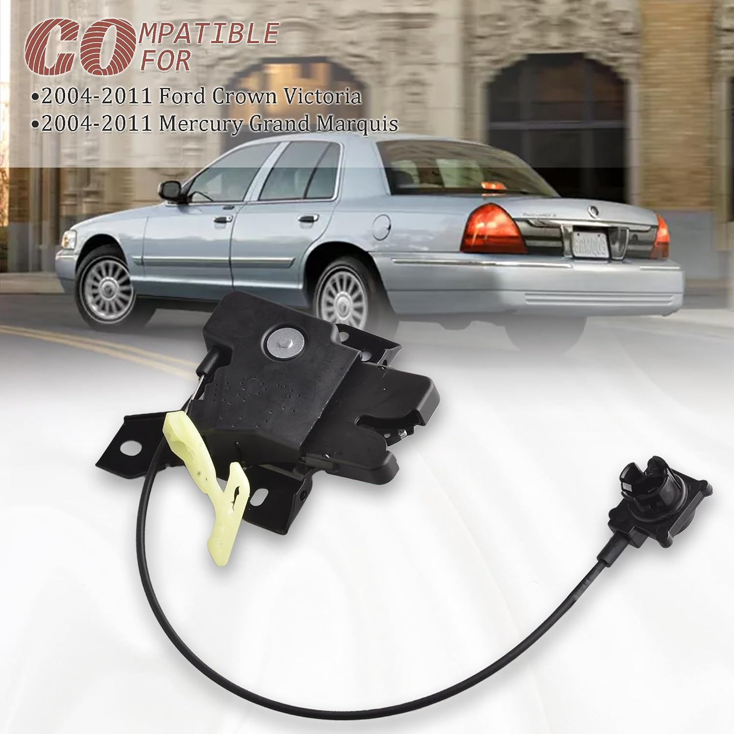 Rear Tailgate Trunk Latch Lock Actuator Compatible for 2004-2011 Ford Crown Victoria & Mercury Grand Marquis, 2004 Mercury Marauder,Replaces 937671 4W7Z5443200AA 6W7Z5443200A 7W7Z5443200A