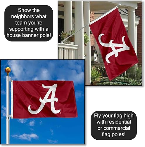 Miniatura 3 de College Flags & Banners Co. Bandera de la universidad grande de la Universidad de Bama de Alabama Crimson Tide