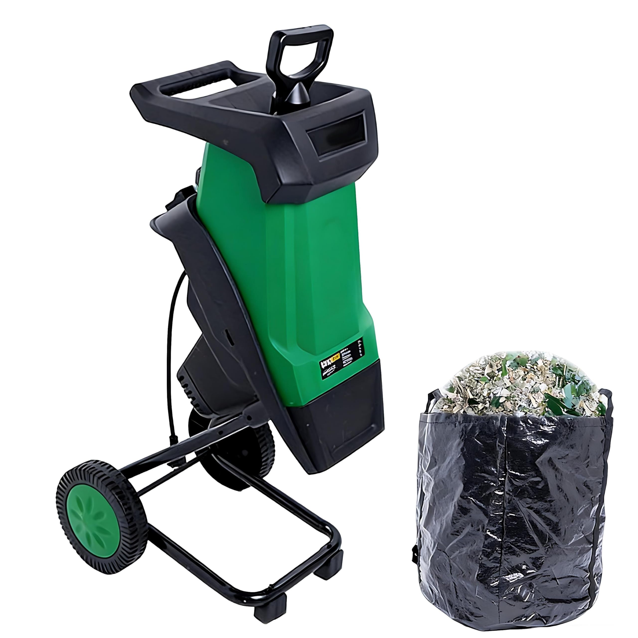Trituradora de jardín, máquina trituradora de Ramas de árboles de 2400 W, protección contra sobrecarga/Bloqueo, Capacidad de Corte de 40 mm, 4500 RPM, para compostaje y residuos de jardín