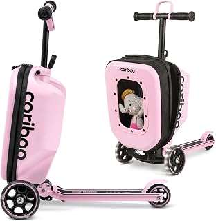 Cariboo Roller Kinder Scooter mit Koffer Mit 3 Rädern Ab 2 Jahren 2in1 Dreirad Klappbar Höhenverstellbar Bis 50 kg Handgepäck iTravel