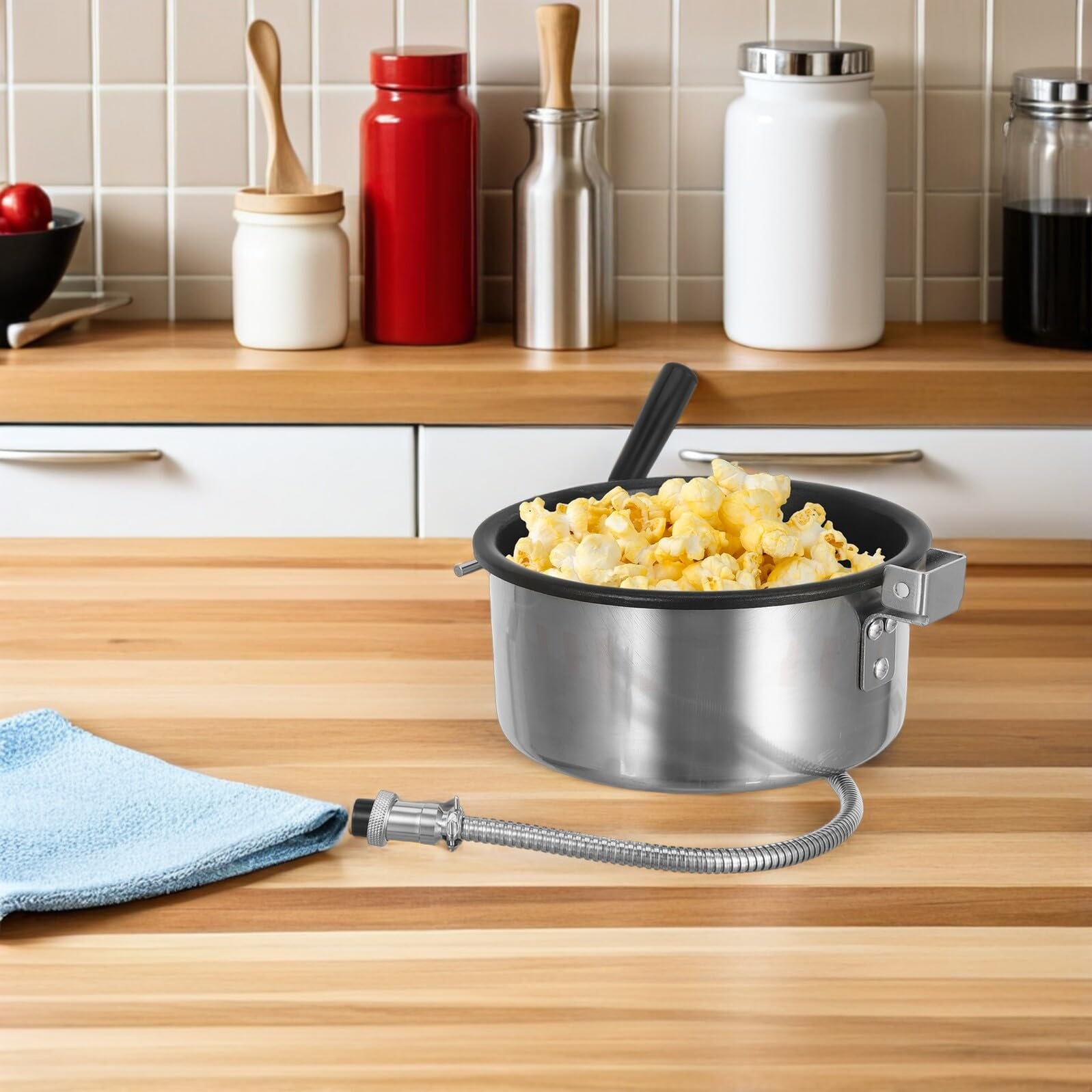 Pentola Sostitutiva per Macchina per Popcorn da 8 Oz in Acciaio Inossidabile Antiaderente Riscaldamento Uniforme, per Serate Cinema e Feste