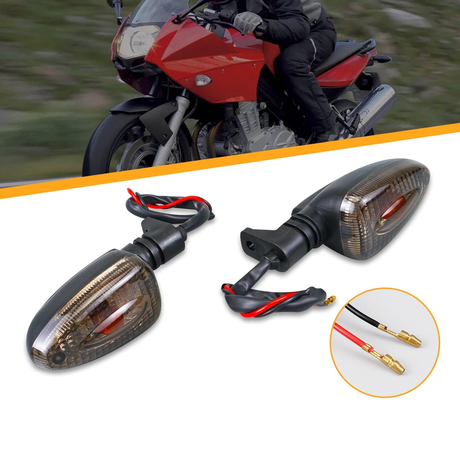 Intermitentes Moto Luces indicadoras de señal de giro for motocicleta, aptas for BMW F800GS F800R K1200R S R1200GS F800GS F 650 800 GS K 1200 R/S/GS 1300R Intermitentes Led Moto Homologados(Color:1 pa