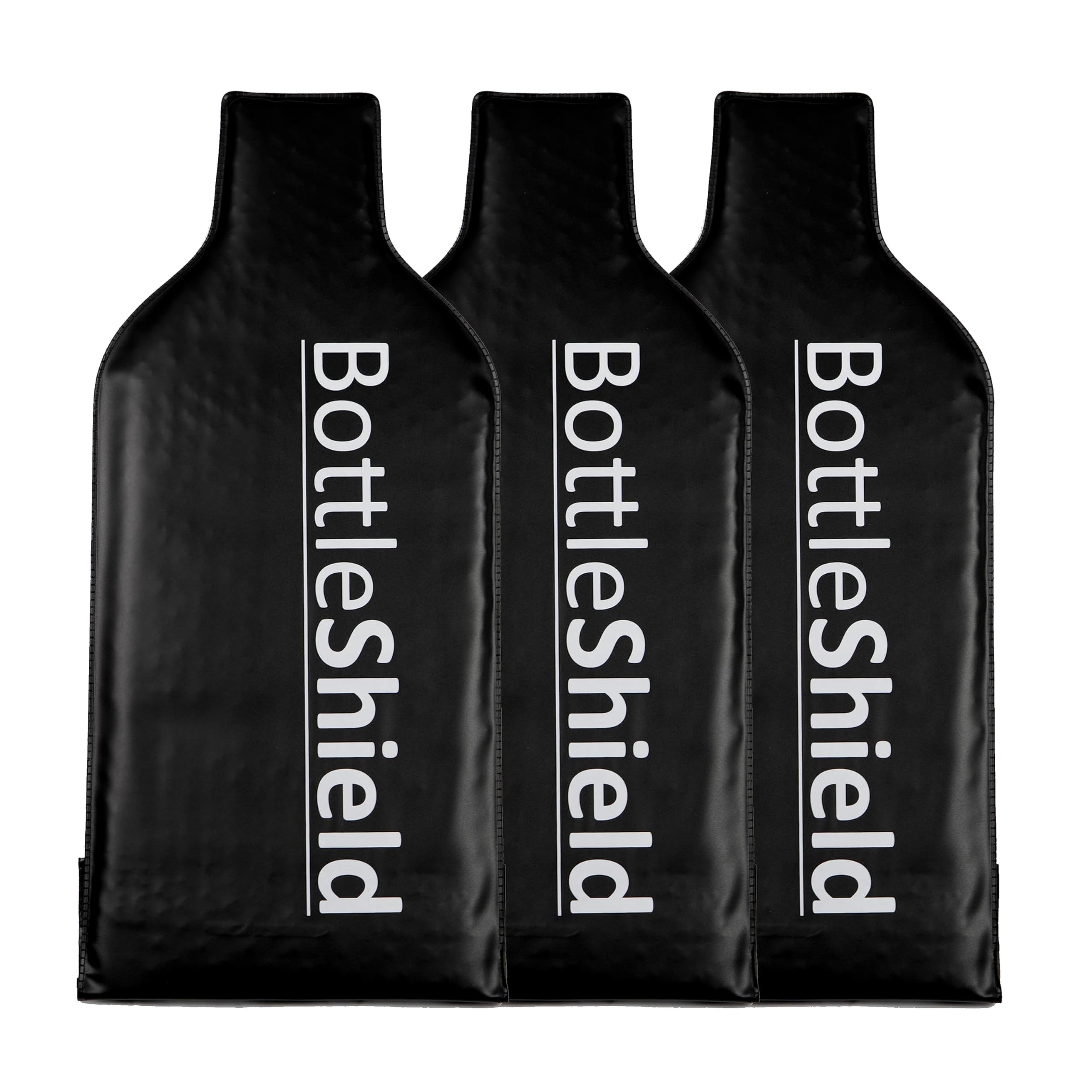 BlythornixWine Bag for Travel, Bottle Shield Leak Proof, Reusable Bottle Protector Sets, Luggage Sleeve Case for Airplane, Wine Accessory Sets Pack of 3 Black
