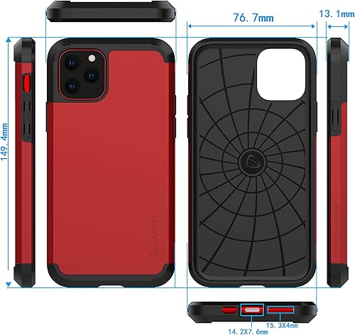 Miniatura 7 de LUVVITT Ultra Armor - Funda diseñada para iPhone 11 Pro Max 6.5 2019 con placa de metal extraíble para soporte magnético (la base de montaje del