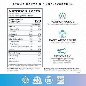 Muscle Feast Highly Branched Cyclic Dextrin Powder, Unflavored (5lbs)