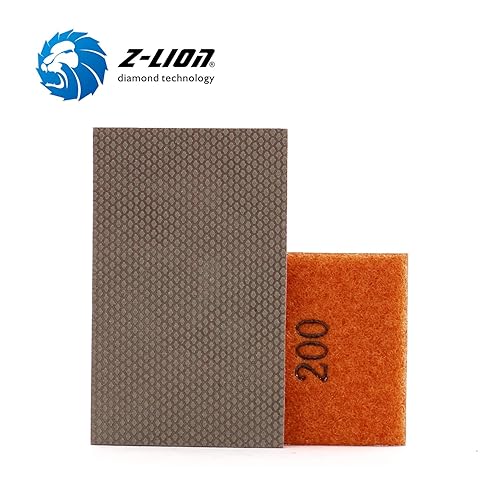 Miniatura 20 de Z-Lion Hojas de papel abrasivo de diamante de grano 60, papel de lija de diamante, parte trasera de nailon para moler piedra de vidrio de cerámica