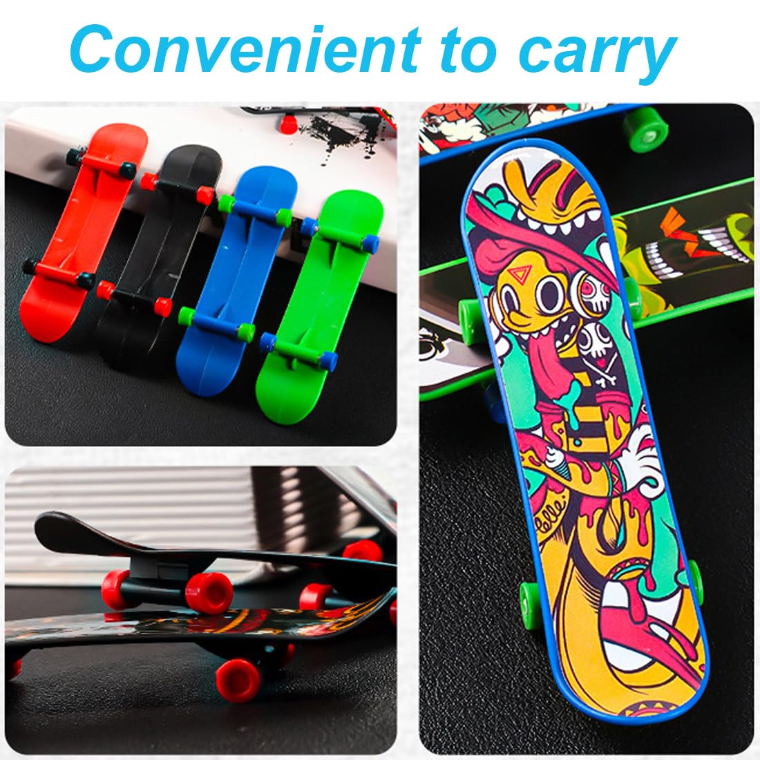 JEYORZY 16 Pezzi Mini Skateboard da Dito per Bambini, Skateboard Finger, Mini Skate Board Professionale per Dita, per Giocare o Come Decorazione (Modelli Casuali)