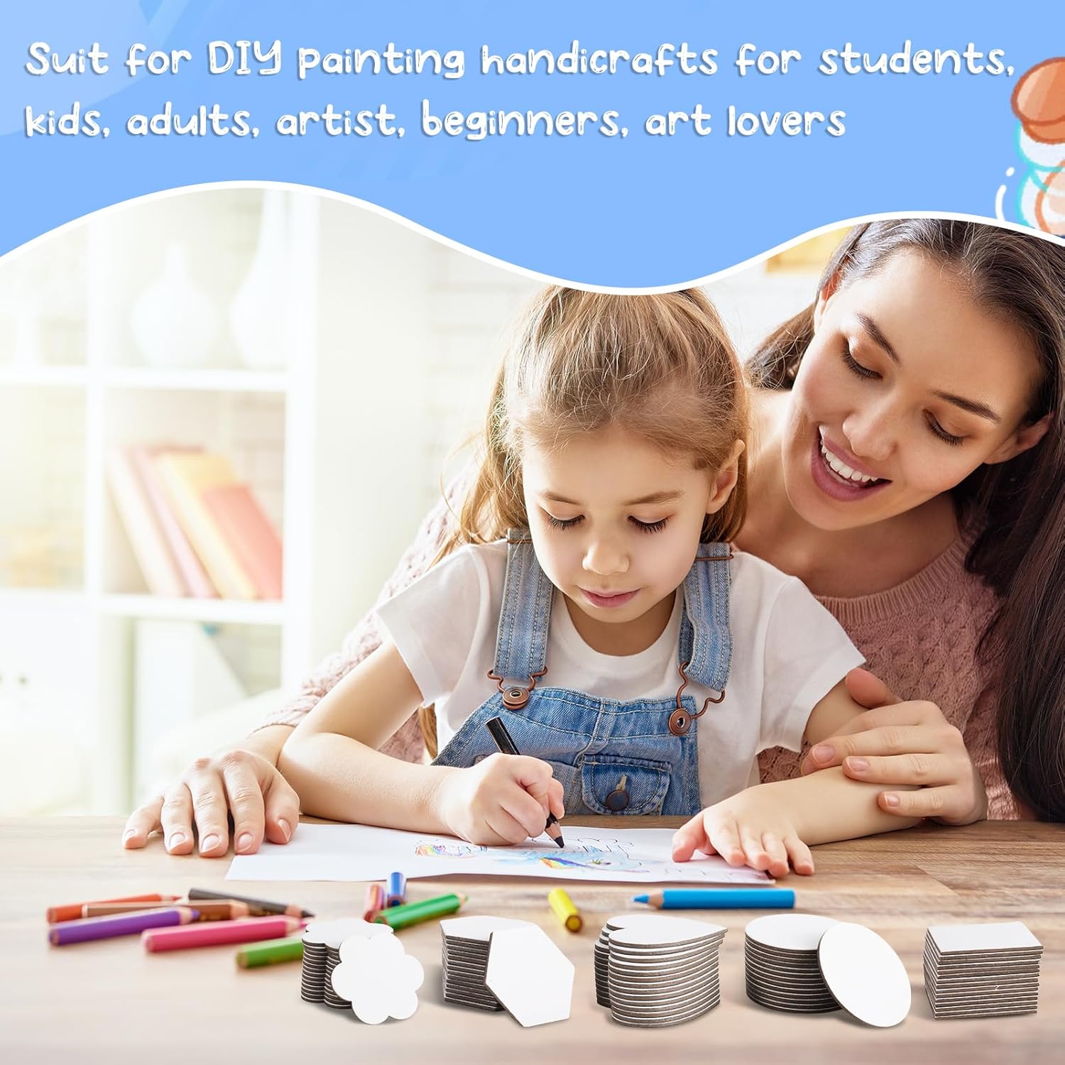 60 Pcs Magnetic Canvas Panel Mini Canvas Boards for Painting 3 Inch Small Canvases Bulk Mini Canvases DIY Decorative Magnets Painting Crafts for Fridge Locker Home Office Decor (Mixed Styles) - Image 6