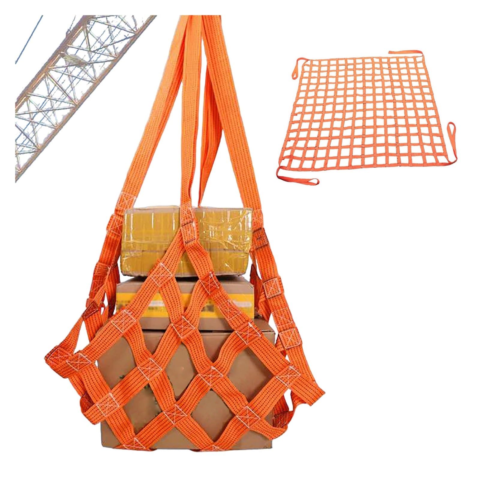 JYHHCYS Safety Hanging Nylon Lifting Net, Load Securing Net - 10cm/15cm Square Mesh, Commercial Lifting Straps Straps for Construction Rigging & Moving(1.5x1.5m - Load 500kg(15cm mesh))