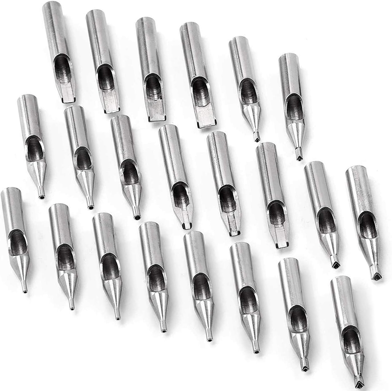 22 Assorted Stainless Steel Tattoo Tips Nozzles