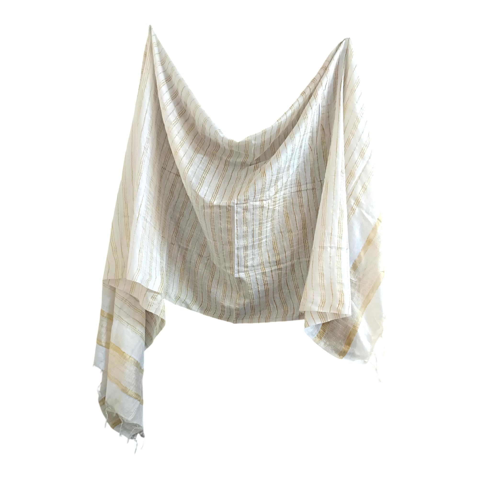 aripan Cotton Silk Blend Lining Golden Striped Dupatta Regular Use Dailywear Fancy Trendy Chunni For Women and Girls Length 2.20m Width 70cm-picture-15