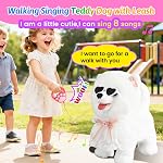 Walking Barking Singing Samoyed Puppy Toy, Repeats What You Say, Realistic Licking Tongue Wagging Tail Mechanical Dog with Touch or Voice Control, Interactive Music Dancing Plush Pet for Kids